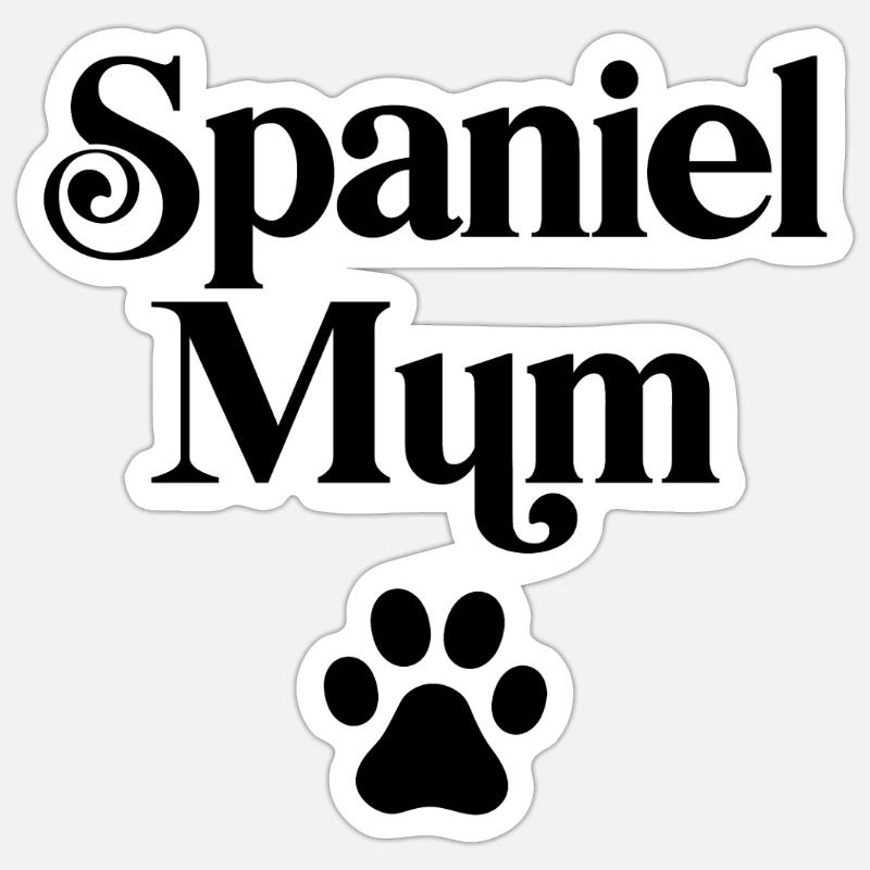 Spaniel Mama Sticker Größe S (10 x 10 cm)