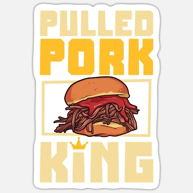 Pulled Pork Sandwich King Sticker size S (10 x 10 cm)