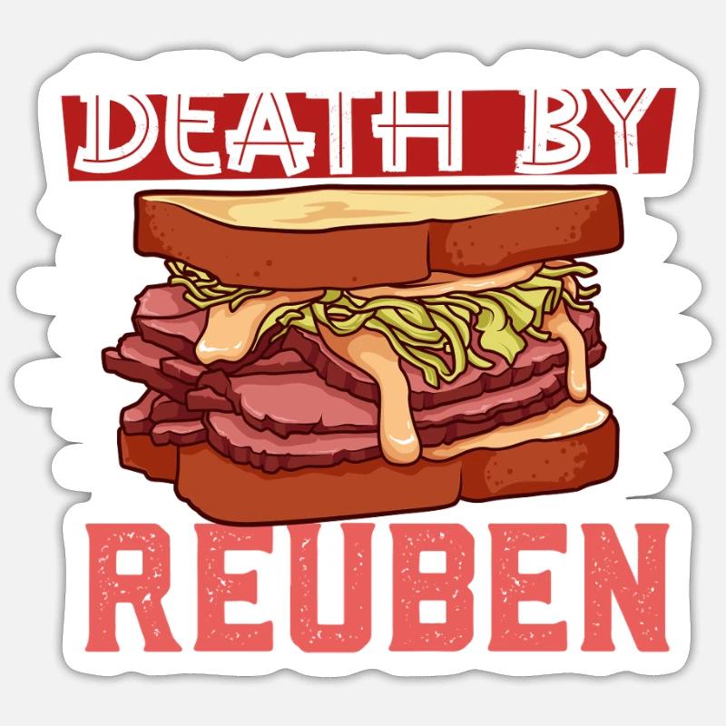 Mort par Ruben - Sticker taille S (10 x 10 cm) - blanc mat