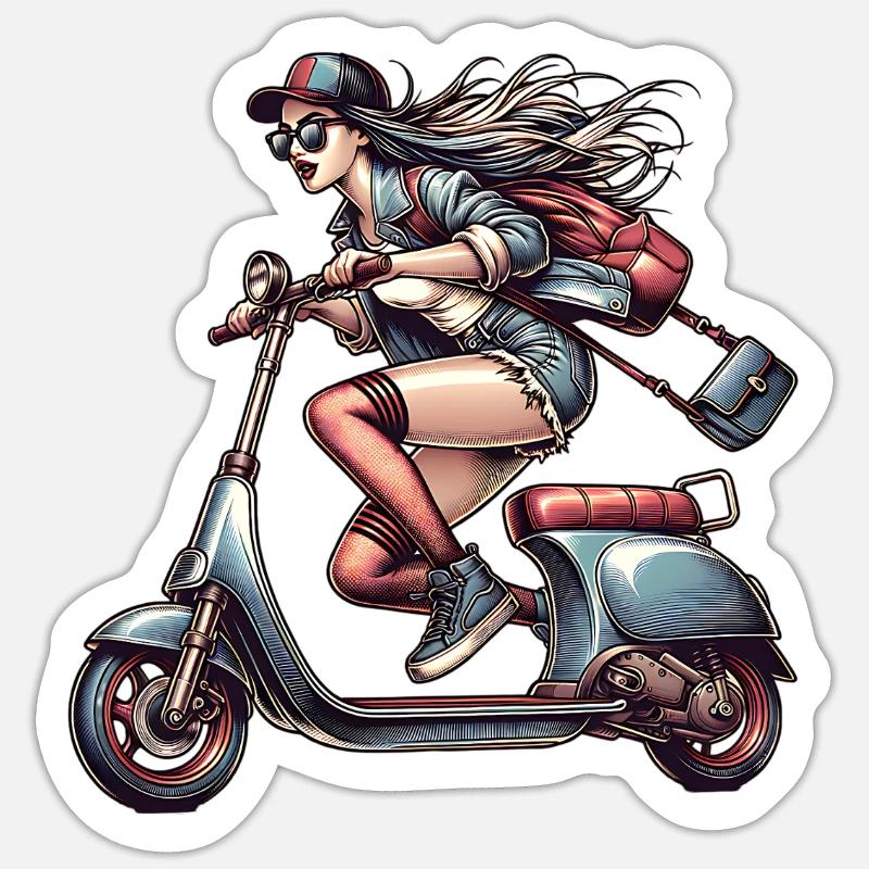 Motorroller Mofa Moped Roller Sticker Größe S (10 x 10 cm)