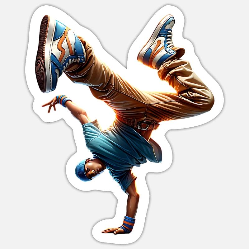 Breakdance - Sticker Größe S (10 x 10 cm) - Mattweiß