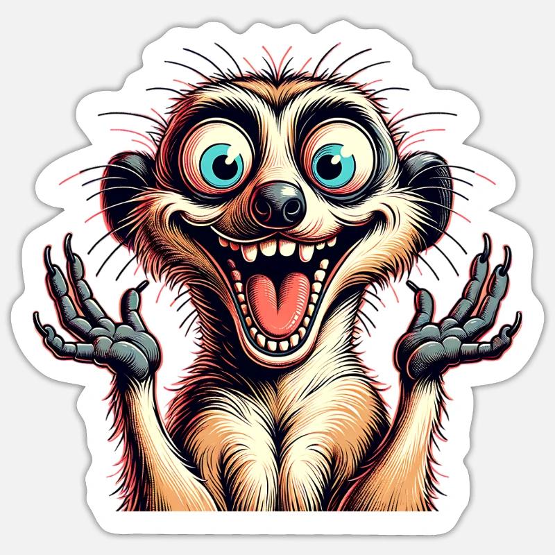 Suricate - Sticker taille S (10 x 10 cm) - blanc mat