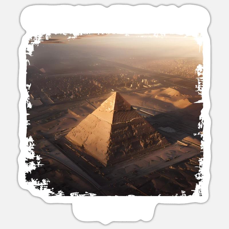 Große Pyramide - Sticker Größe S (10 x 10 cm) - Mattweiß