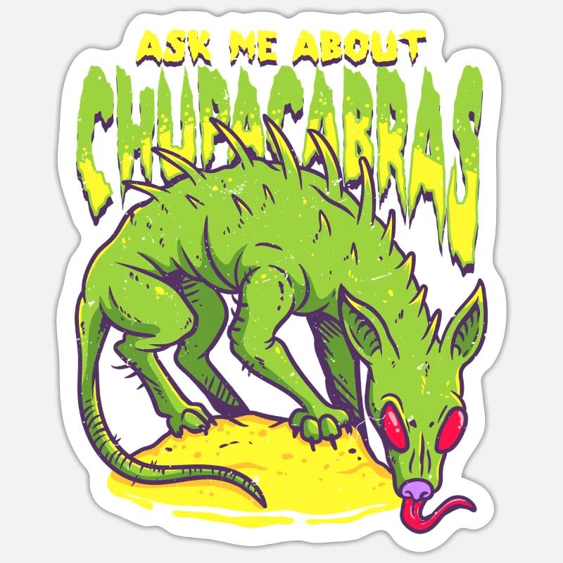 Cryptid Cryptozoology Ask me About Chupacabras Sticker size S (10 x 10 cm)
