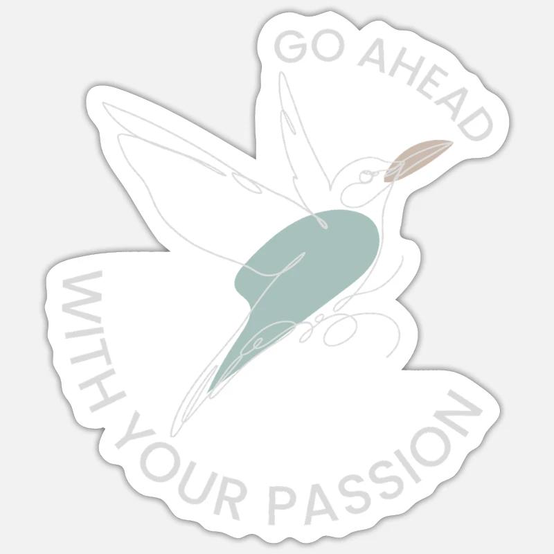 Design inspirant de colibri - Sticker taille S (10 x 10 cm) - blanc mat