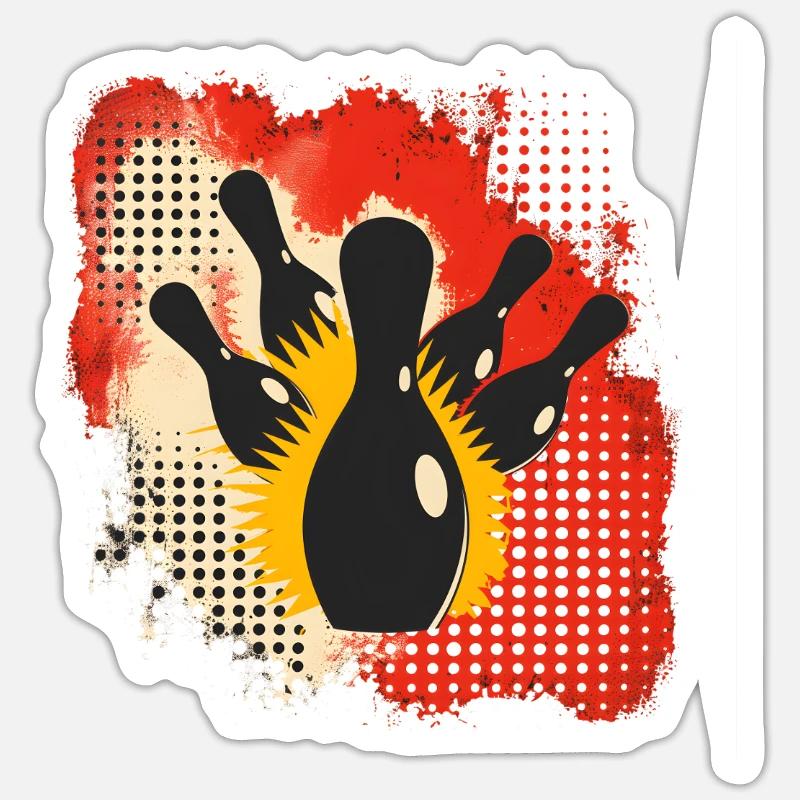 Bowling Éclaboussures de couleur Sticker taille S (10 x 10 cm)