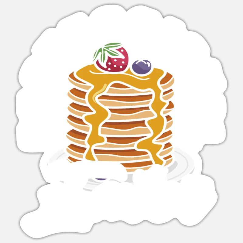 Pancakes Professional Eater Fun - Sticker size S (10 x 10 cm) - white matte
