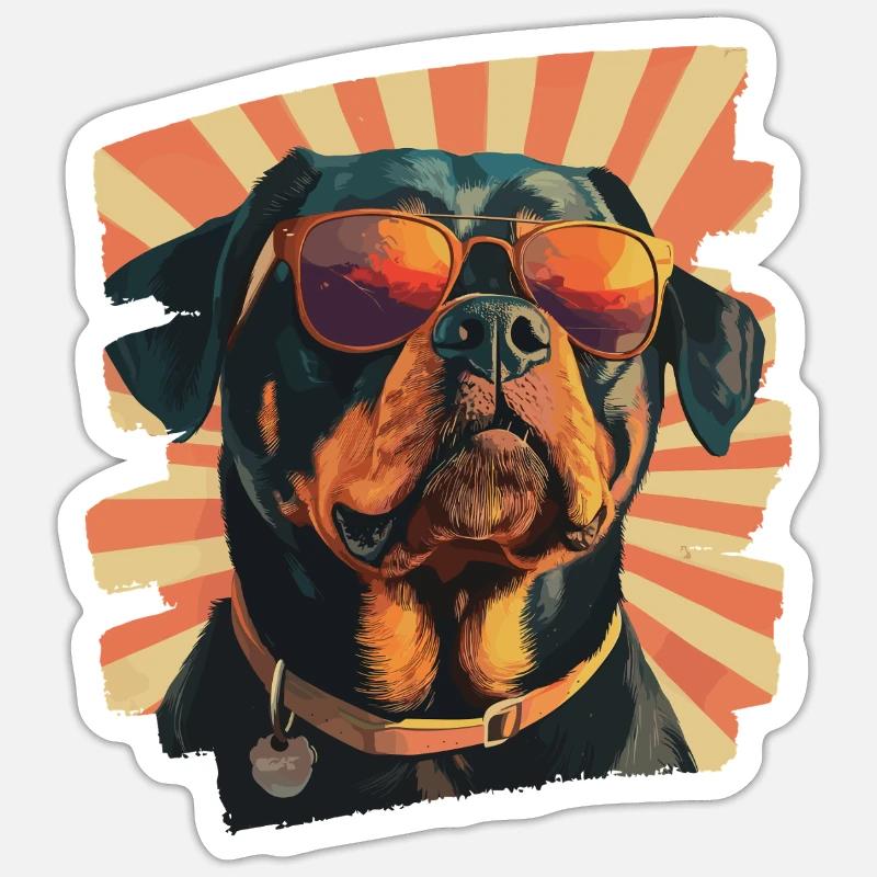 Rottweiler - Sticker Größe S (10 x 10 cm) - Mattweiß