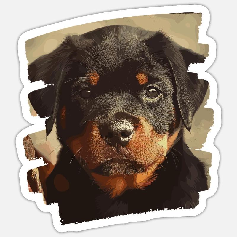 Rottweiler - Sticker taille S (10 x 10 cm) - blanc mat