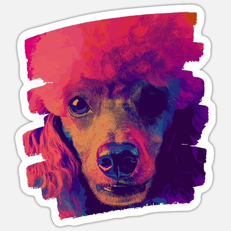 Caniche Sticker taille S (10 x 10 cm)