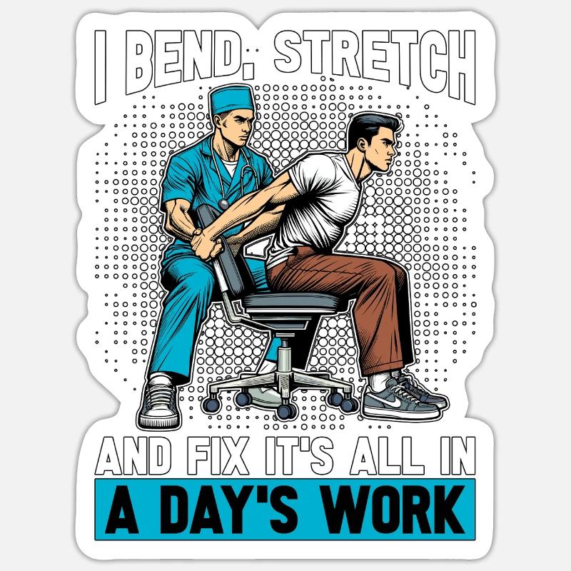 Physical Therapist I Bend Stretch Massage Therapy - Sticker Größe S (10 x 10 cm) - Mattweiß