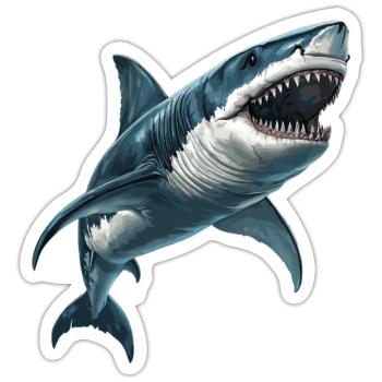Requins Requin - Sticker taille S (10 x 10 cm) - blanc mat - Devant