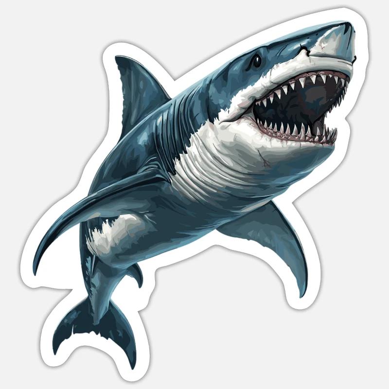 Sharks Shark - Sticker size S (10 x 10 cm) - white matte