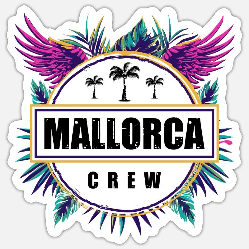Mallorca Crew Tropical - Sticker size S (10 x 10 cm) - white matte