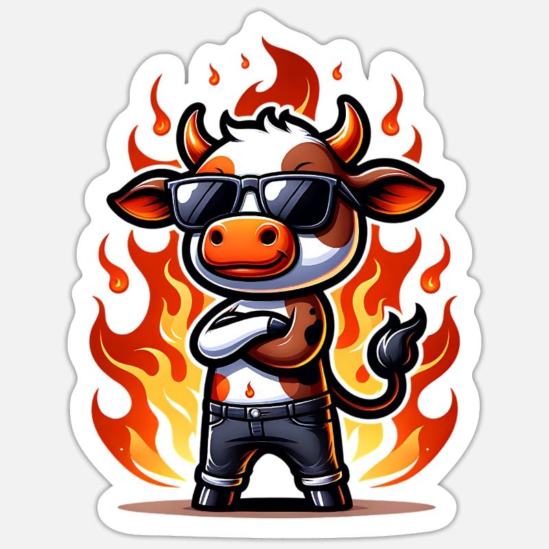 Vache - Sticker taille S (10 x 10 cm) - blanc mat