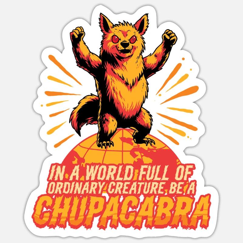 Chupacabra Kryptid Kryptozoologie - Sticker Größe S (10 x 10 cm) - Mattweiß