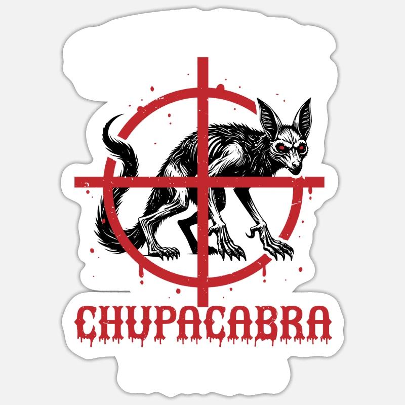 Official Chupacabra Hunter Cryptide Cryptozoology Sticker size S (10 x 10 cm)