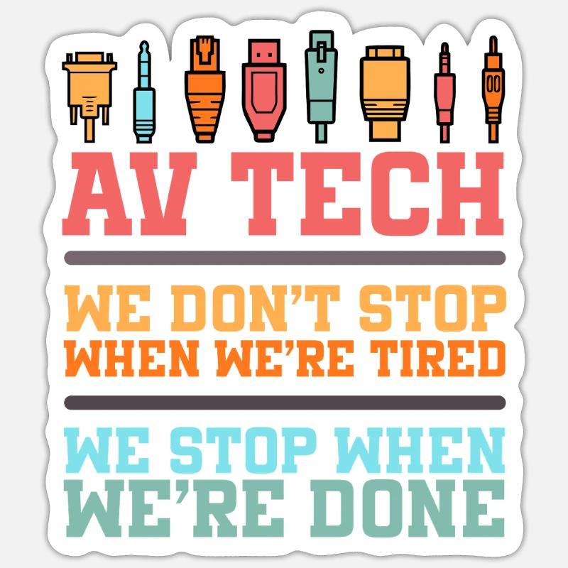 Audiovisual Technician AV Tech - Sticker size S (10 x 10 cm) - white matte