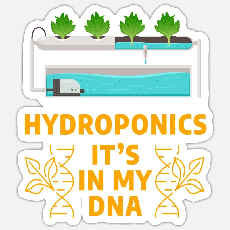 L’hydroponie c’est dans mon ADN - Sticker taille S (10 x 10 cm) - blanc mat