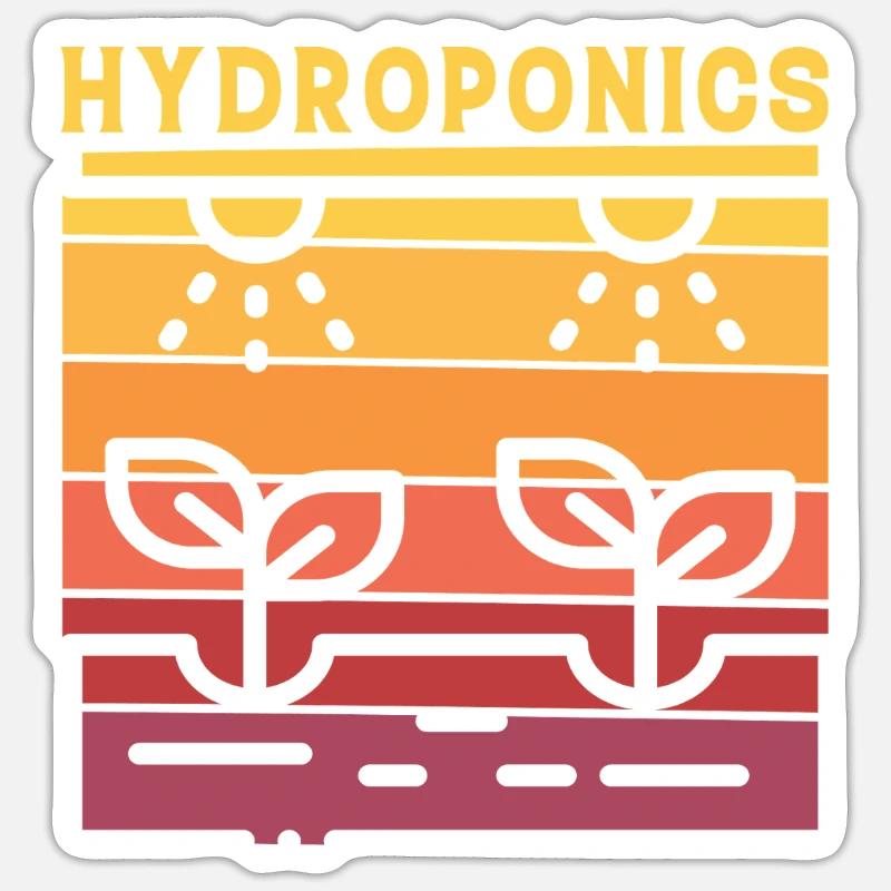 Hydroponics - Sticker size S (10 x 10 cm) - white matte
