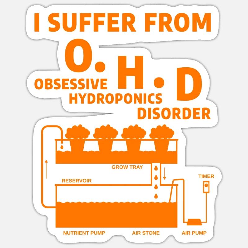 Hydroponik - Sticker Größe S (10 x 10 cm) - Mattweiß