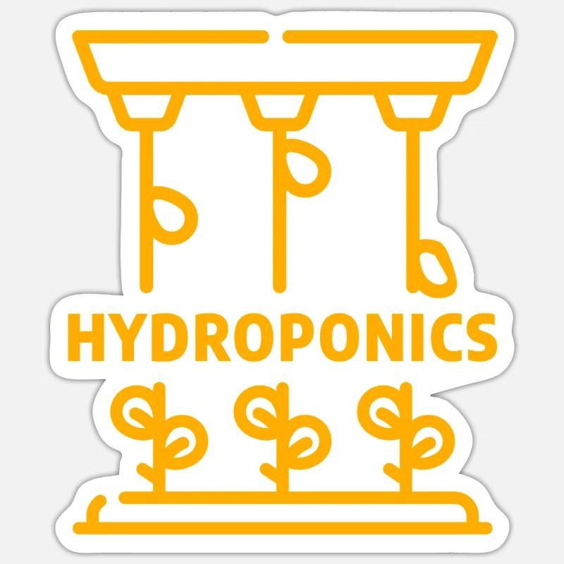 Hydroponik - Sticker Größe S (10 x 10 cm) - Mattweiß