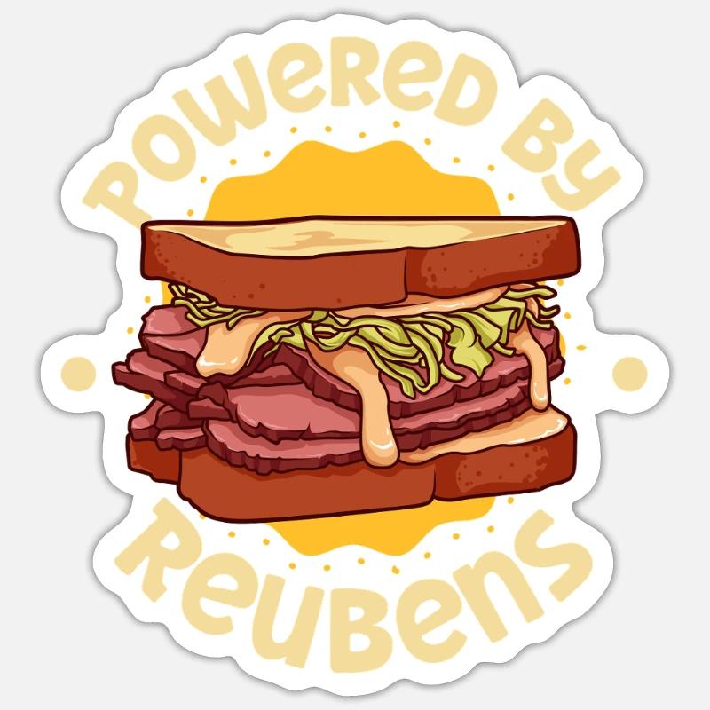 Propulsé par Reuben - Sticker taille S (10 x 10 cm) - blanc mat