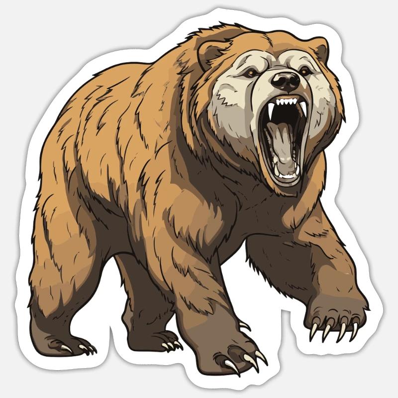 Bär Tier - Sticker Größe S (10 x 10 cm) - Mattweiß