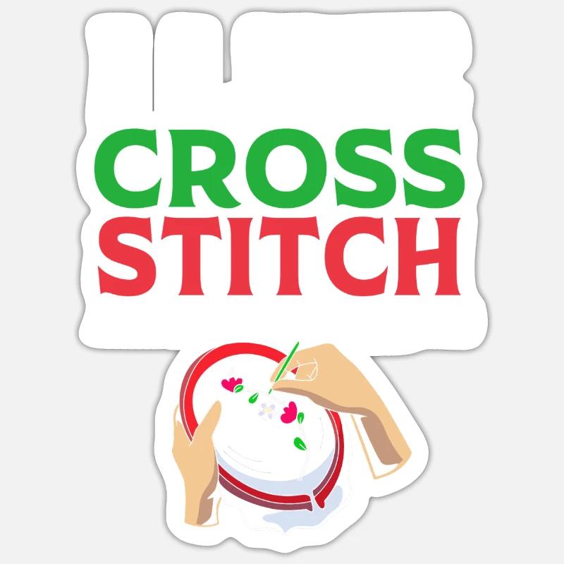 Croix - Sticker taille S (10 x 10 cm) - blanc mat