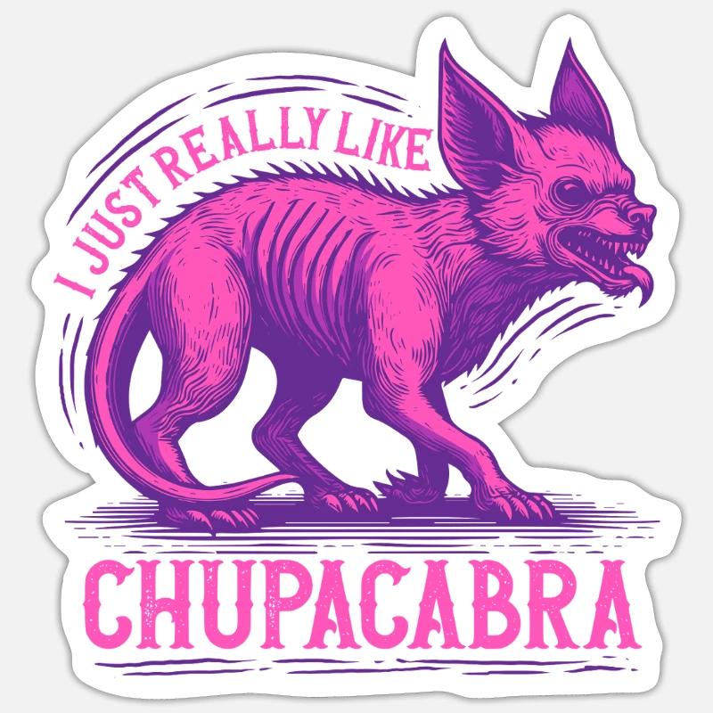 Chupacabra Cryptid Cryptozoology - Sticker size S (10 x 10 cm) - white matte