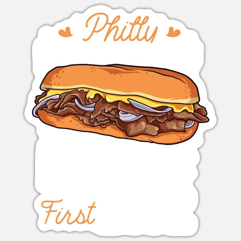 Love at First Bite - Philly Cheesesteak Sticker size S (10 x 10 cm)