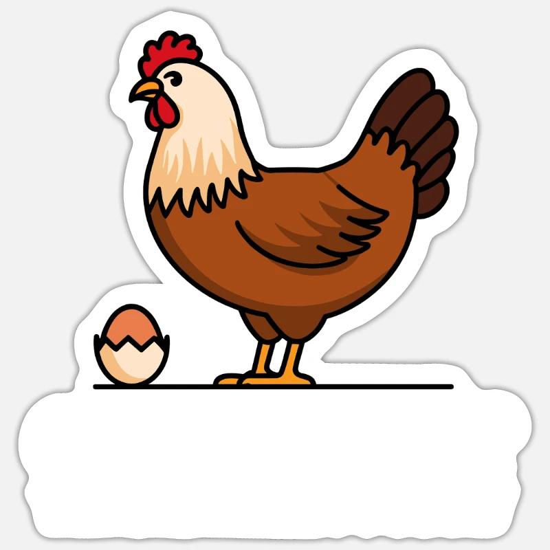 Poulets Poulets - Sticker taille S (10 x 10 cm) - blanc mat
