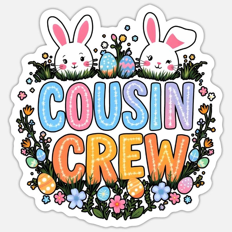 Équipage de cousins - Sticker taille S (10 x 10 cm) - blanc mat