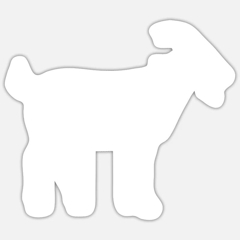 Ziege 44 G.O.A.T. Nummer vierundvierzig Ziege - Sticker Größe S (10 x 10 cm) - Mattweiß