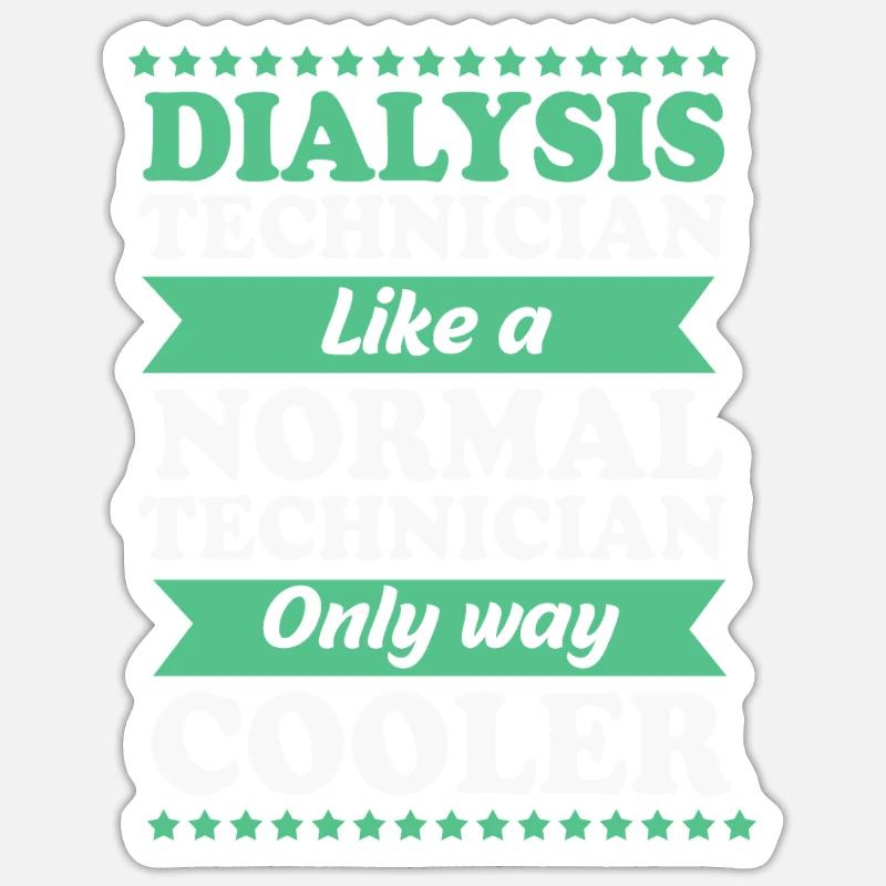 Technicien en dialyse - Sticker taille S (10 x 10 cm) - blanc mat