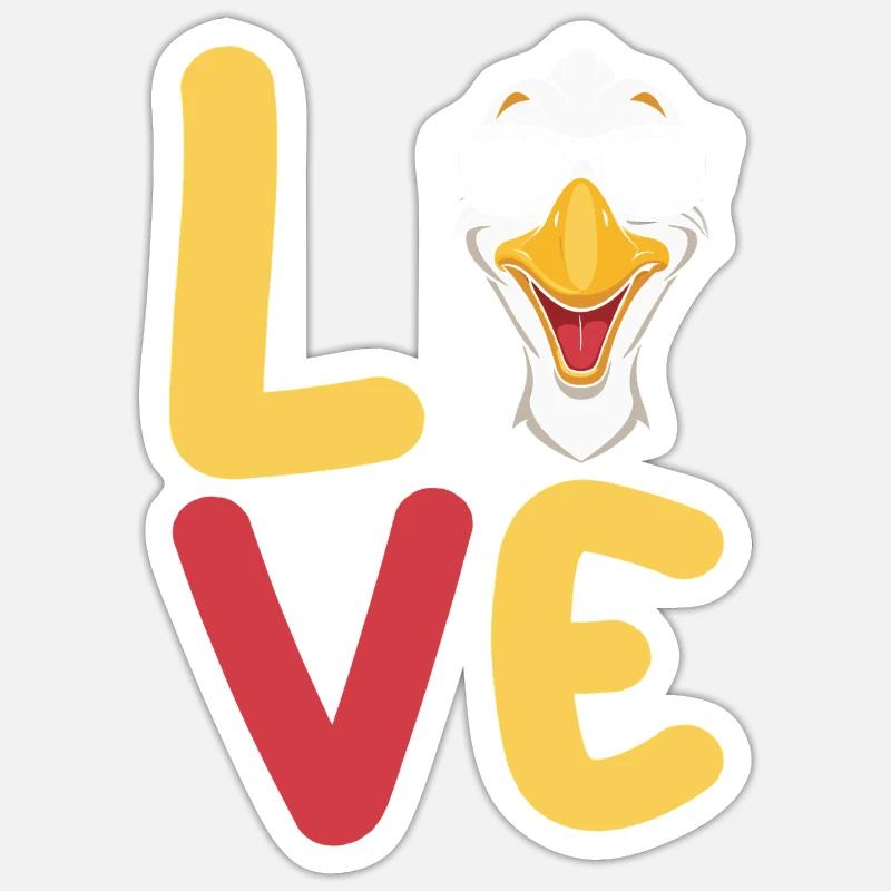 Gans - Sticker Größe S (10 x 10 cm) - Mattweiß