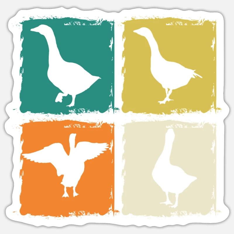 Gans - Sticker Größe S (10 x 10 cm) - Mattweiß