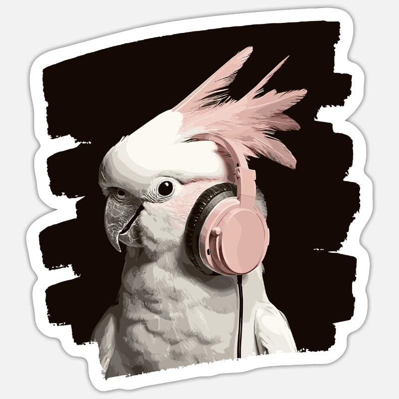 Cacatoès - Sticker taille S (10 x 10 cm) - blanc mat