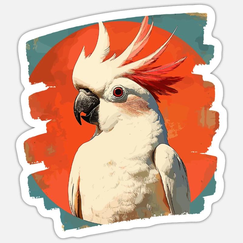 Cacatoès - Sticker taille S (10 x 10 cm) - blanc mat
