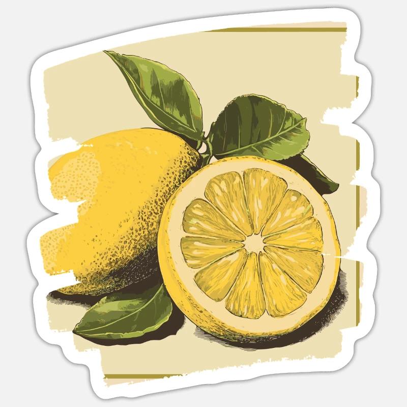 Citron - Sticker taille S (10 x 10 cm) - blanc mat