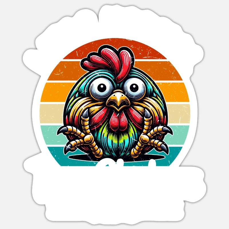 Poulets Poulets - Sticker taille S (10 x 10 cm) - blanc mat