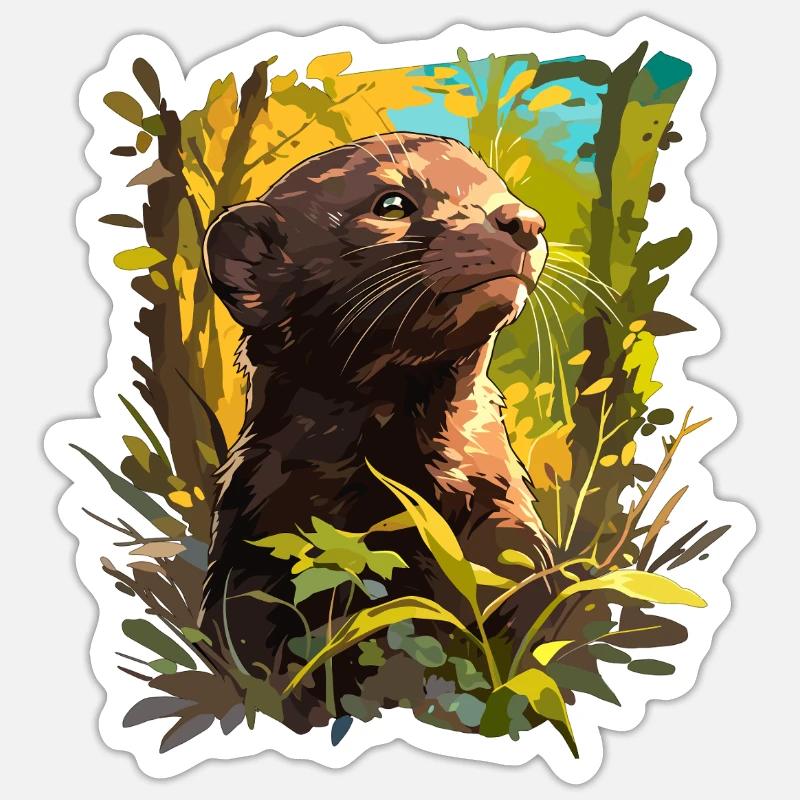 Vison Vison - Sticker taille S (10 x 10 cm) - blanc mat