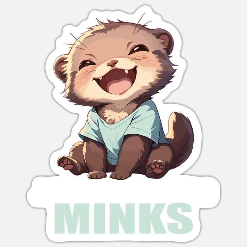 Vison Vison - Sticker taille S (10 x 10 cm) - blanc mat