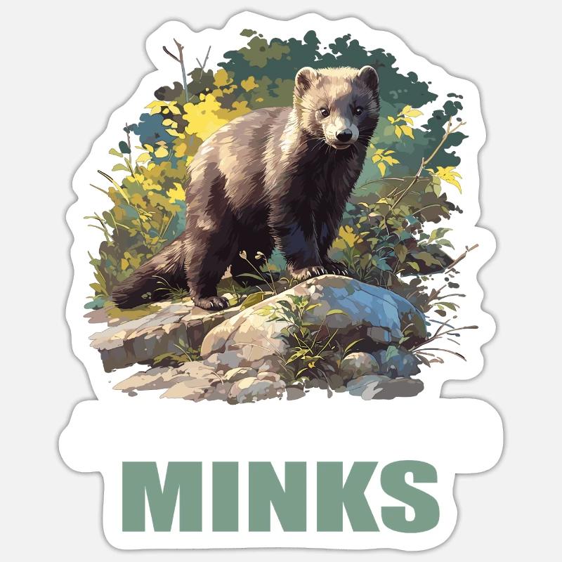 Nerze Nerz - Sticker Größe S (10 x 10 cm) - Mattweiß