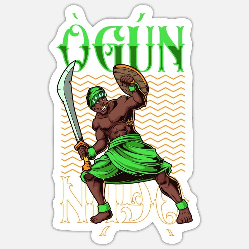 Yoruba Gott - Ogun Sticker Größe S (10 x 10 cm)