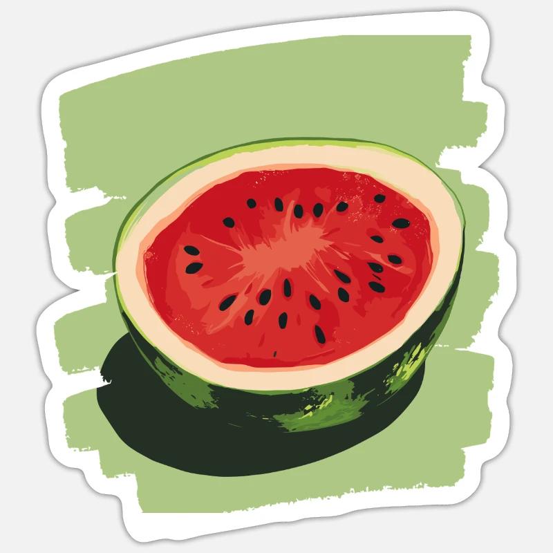 Pastèque - Sticker taille S (10 x 10 cm) - blanc mat