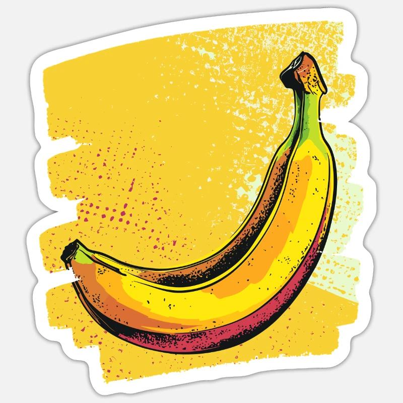Banane - Sticker taille S (10 x 10 cm) - blanc mat