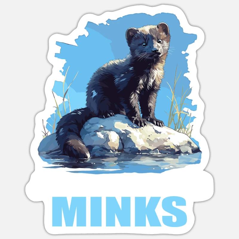 Vison Vison - Sticker taille S (10 x 10 cm) - blanc mat