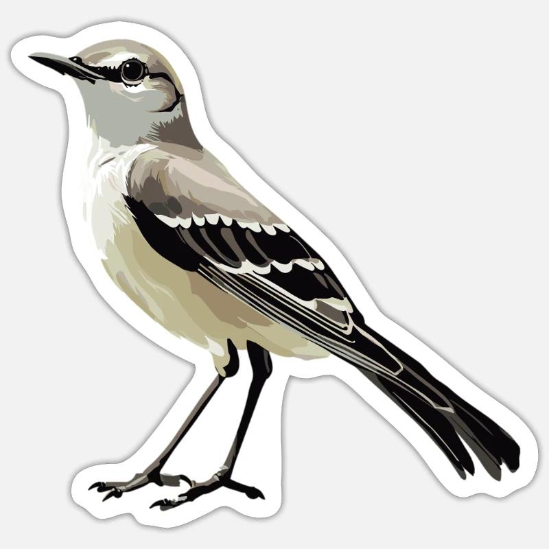 Oiseaux moqueurs Oiseaux moqueurs - Sticker taille S (10 x 10 cm) - blanc mat