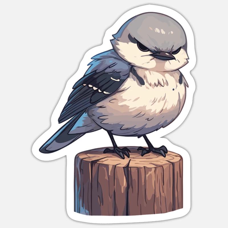 Oiseaux moqueurs Oiseaux moqueurs - Sticker taille S (10 x 10 cm) - blanc mat